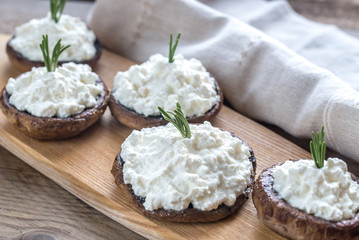 Wall Mural - Baked mushrooms stuffed with cream cheese