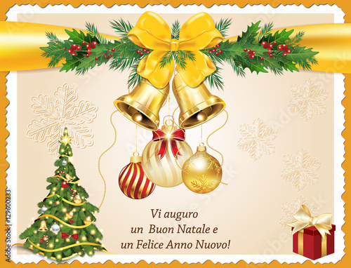 Buon Natale Wishes.Vi Auguro Un Buon Natale E Un Felice Anno Nuovo Italian Season S Greeting For Winter Holidays