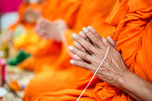 Pray, Put The Palms Of The Hands Together In Salute , Monks, Thailand