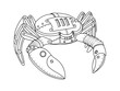 Steampunk style crab coloring book vector