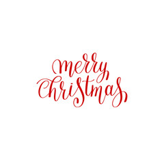 Canvas Print - merry christmas red handwritten lettering inscription holiday ph