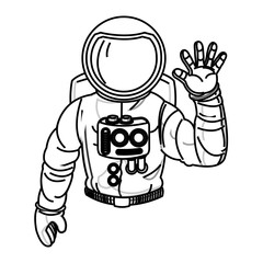 Poster - Astronaut cartoon icon. Spaceman cosmonaut pilot space and science theme. Isolated design. Vector illustration