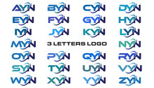 3 Letters Modern Generic Swoosh Logo AYN, BYN, CYN, DYN, EYN, FYN, GYN, HYN, IYN, JYN, KYN, LYN, MYN, NYN, OYN, PYN, QYN, RYN, SYN, TYN, UYN, VYN, WYN, XYN, YYN, ZYN, 