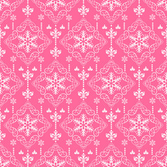 Poster - christmas pink seamless pattern