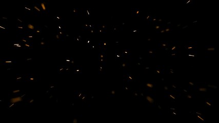 Wall Mural - Beautiful Golden Glitter Flying in Alpha Channel