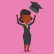 © Visual Generation - Graduate throwing up graduation hat.