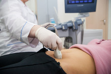 Ultrasound Machine Doctor"s Hand Usg Inverstigation