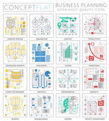 Poster - Infographics mini concept Project business finance planning icons for web. Premium quality design web graphics icons elements. Project business finance planning concepts.