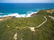 Aerial view of Cape Schanck Lighthose and walking trail. Mornington Peninsula, Victoria, Australia