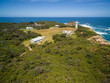 Aerial view of Cape Schanck Lighthose and museum. Mornington Peninsula, Victoria, Australia