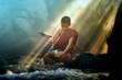 novice monk washing almsbowl