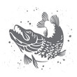 Predatory pike. The stylized image of fish. Vector