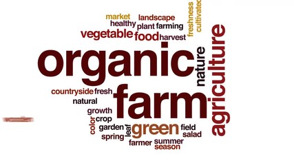 Sticker - Organic farm animated word cloud.