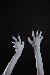 Sticker - Pale ghost hands with sharp black nails, body art