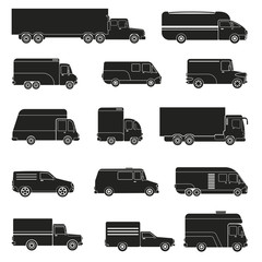 Poster - Delivery Trucks Monochrome Set