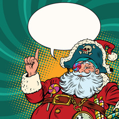 Wall Mural - Santa Claus pirate pointing gesture