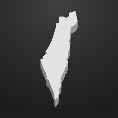 Poster - Israel map in gray on a black background 3d