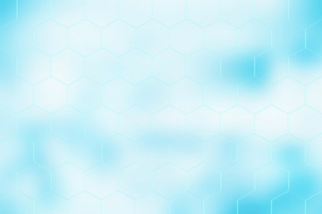 Fototapete - Blue white hexagonal abstract background mosaic design