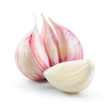 Garlic Isolated On White Background. With Clipping Path.