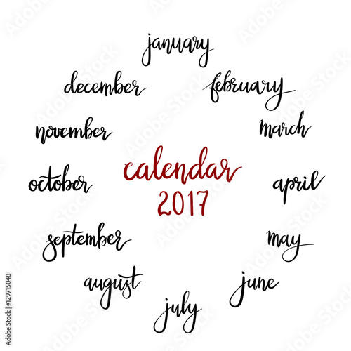 Hand Lettering Names Of The Months Modern Calligraphy Vector Calendar Stock Vector Adobe Stock Hand Lettering Names Of The Months Modern Calligraphy Vector Calendar Stock Vector Adobe Stock