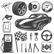 Car Repair Garage Icon Set