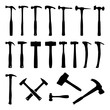 Various Hammer Mallet Construction Tool Silhouette