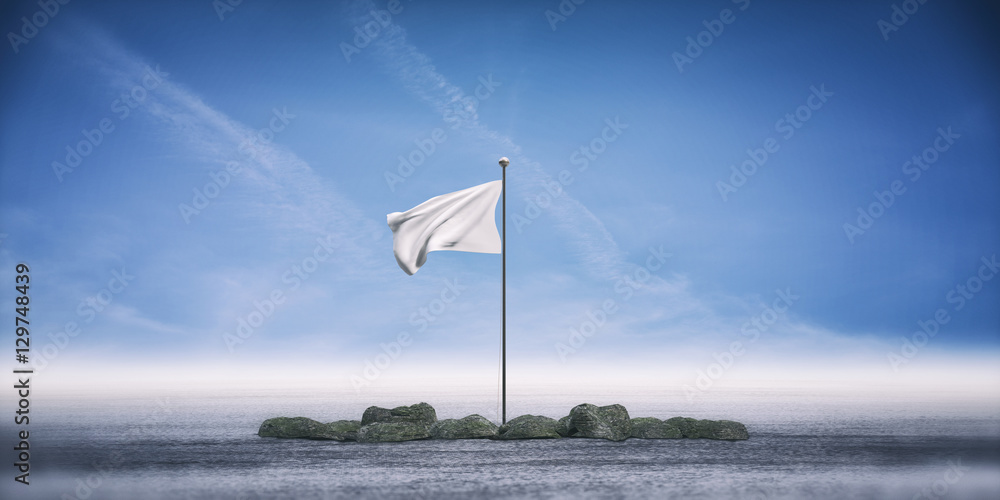 White flag standing on ground Stock Illustration | Adobe Stock