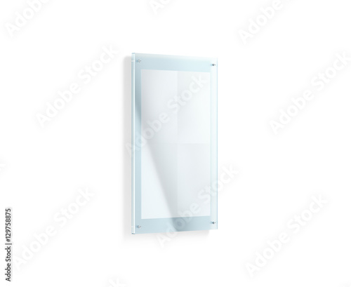 Download Blank White Folded Poster Mockup Under The Acrylic Holder 3d Rendering Glass Sign Plate Holding Clear Affiche Mock Up Paper Canvas In Transparent Frame Template Isolated Vertical A3 Print Placard Stock Illustration