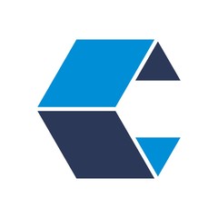 Wall Mural - lettermark logo of letter c. cube logo. box logo. template vector. icon.