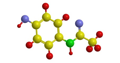 Poster - Molecular structure of paracetamol (acetaminophen), 3D rendering