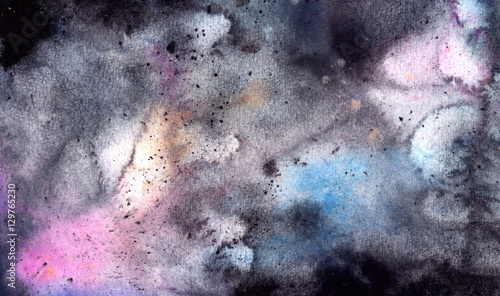 Heavily Textured Abstract Pastel Galaxy Background Painted In