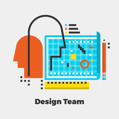 Aufkleber - Design Team Flat Illustration.