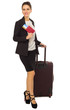© Boris Riaposov - Young traveling businesswoman isolated