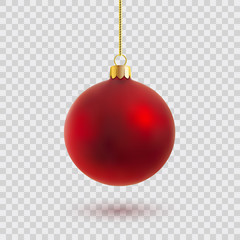 red christmas ball vector illustration