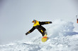 Snowboarder speed riding extreme ski
