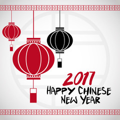  chinese new year 2017 lanterns white bakcground vector illustion eps 10