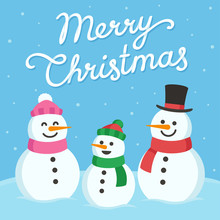 Cute Snowman Family Greeting Card
