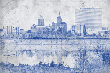 Indianapolis Indiana Winter Blueprint