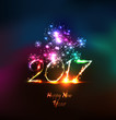 Happy new year 2107 greeting card with fireworks