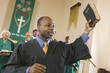Preacher Preaching the Gospel in church