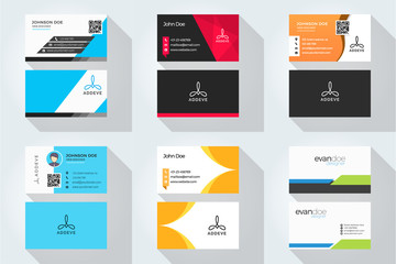 Wall Mural - corporate business card set with abstract logo
