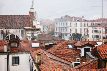 Wall Mural - wet roofs in residential district of Venice