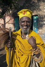 Portait Of A Holy Man On Pilgrimage In Gonder, Gonder, Ethiopia
