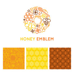 Wall Mural - Natural and farm honey packaging