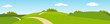 summer panoramic rural landscape with hills and road
