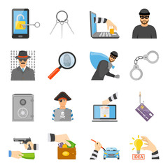 Wall Mural - Theft Icons Set