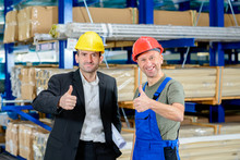 Boss And Worker With Thumb Up