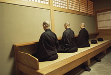 Monks During Za-Zen Meditation In The Zazen Hall, Elheiji Zen Monastery, Japan