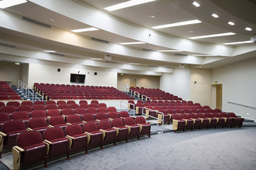 an empty lecture hall of a college university