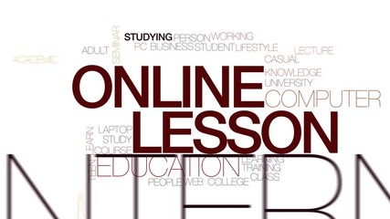 Sticker - Online lesson animated word cloud. Kinetic typography.